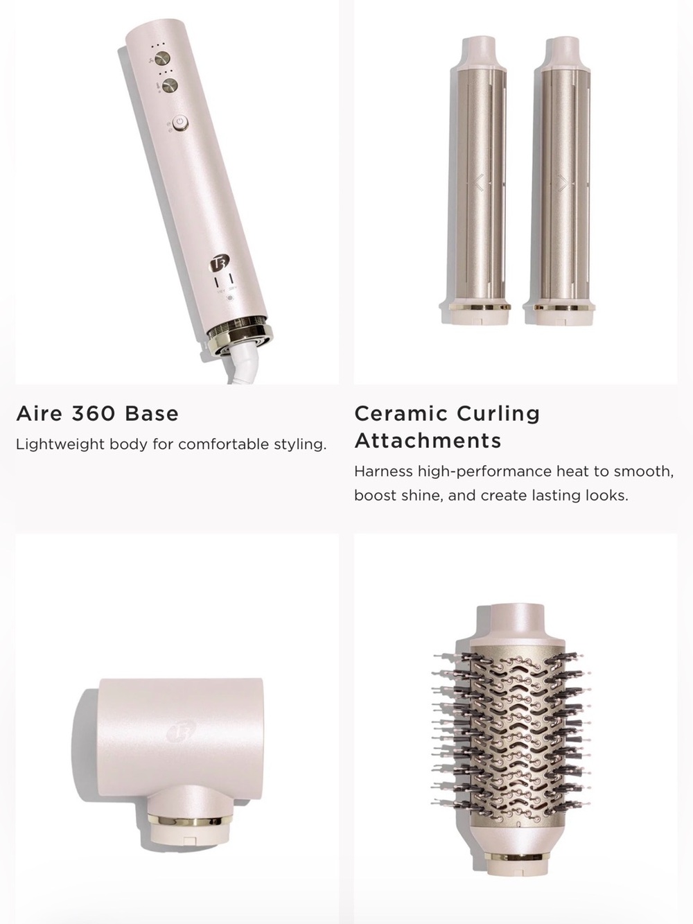 🆕T3 Aire 360 Dual Voltage Air Styler Blowout Kit in Satin Blush - Picture 9 of 12